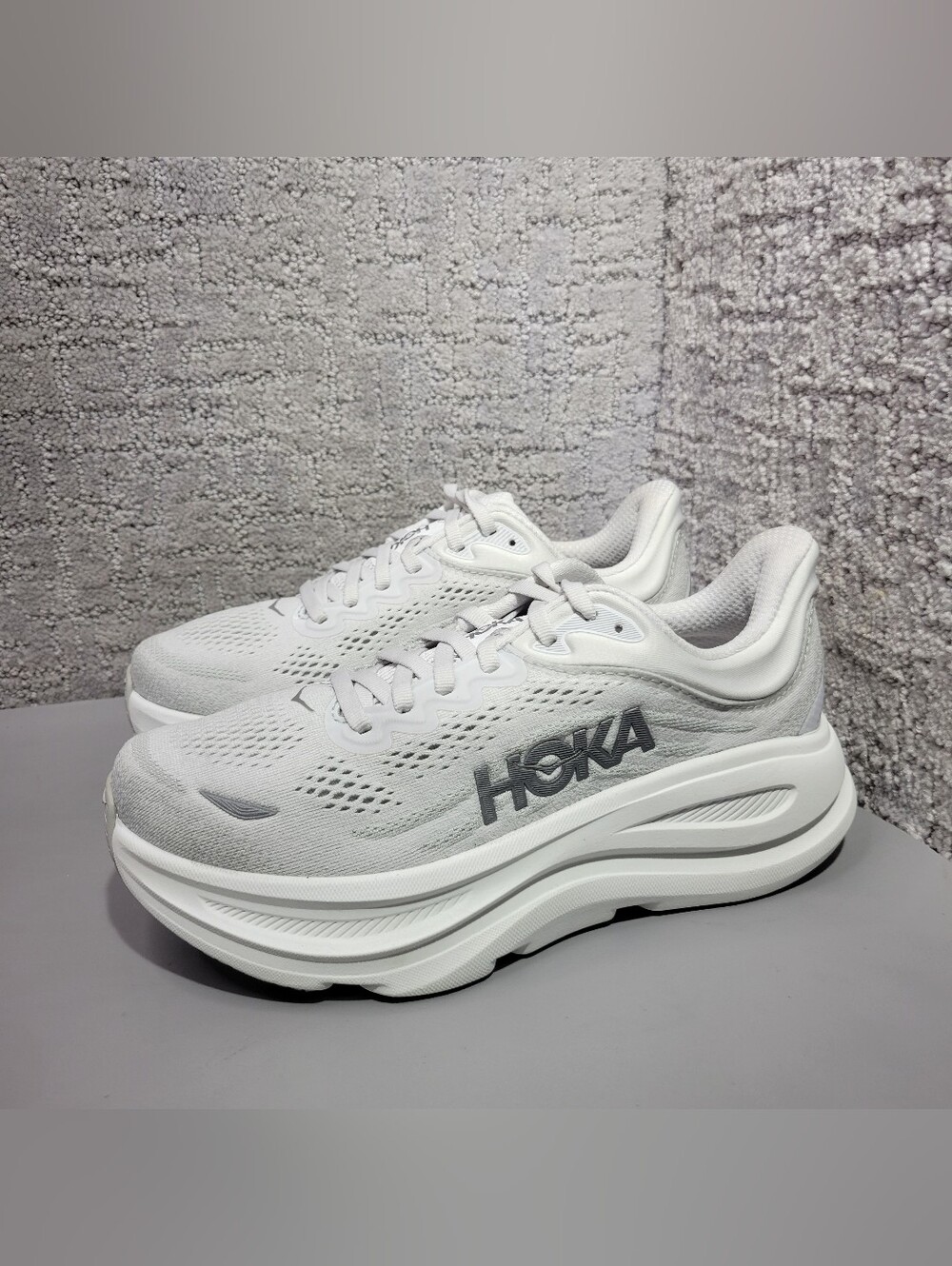 Hoka One One Bondi 9 Wide Womens Size US 7D Stardust/Silver Running Sneakers - Picture 10 of 13